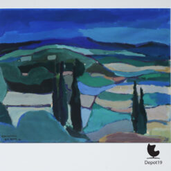 Karel Bleijenberg Landschap bij St Rémy de Provence gouache op papier 1956 2
