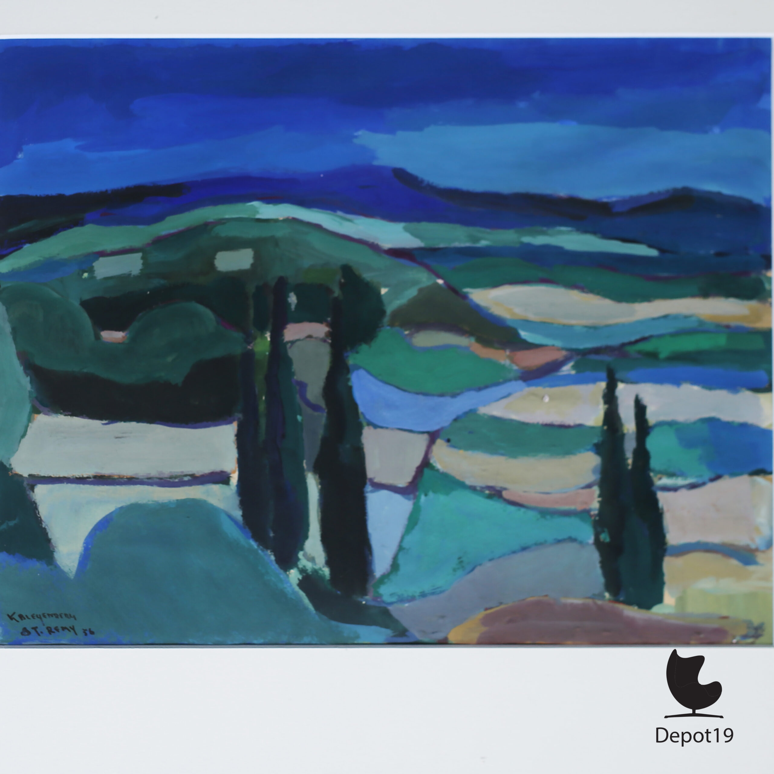 Karel Bleijenberg Landschap bij St Rémy de Provence gouache op papier 1956 2