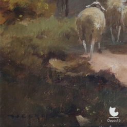 Martinus Nefkens schilderij olieverf Terug naar de kooi ca 1900 4