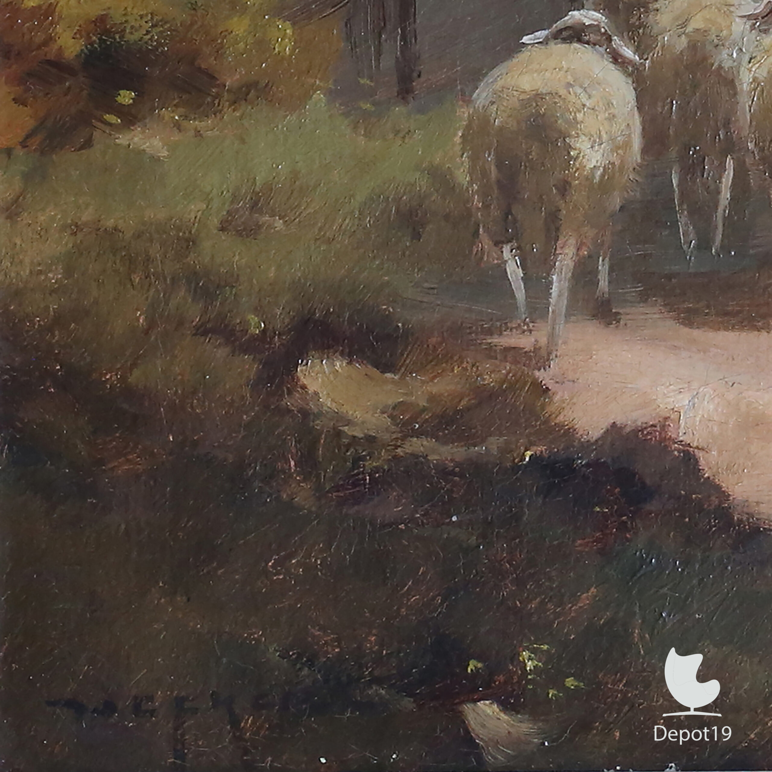 Martinus Nefkens schilderij olieverf Terug naar de kooi ca 1900 4