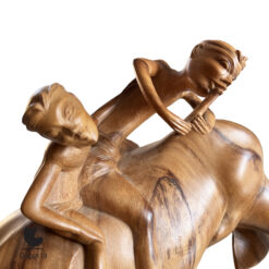 Balinese houten sculptuur waterbuffel berijders 4