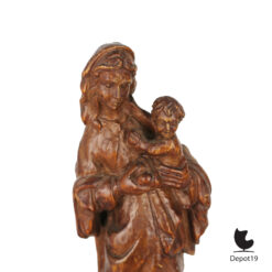 Val Gardena sculptuur Maria en Kind handgesneden 40 cm 7