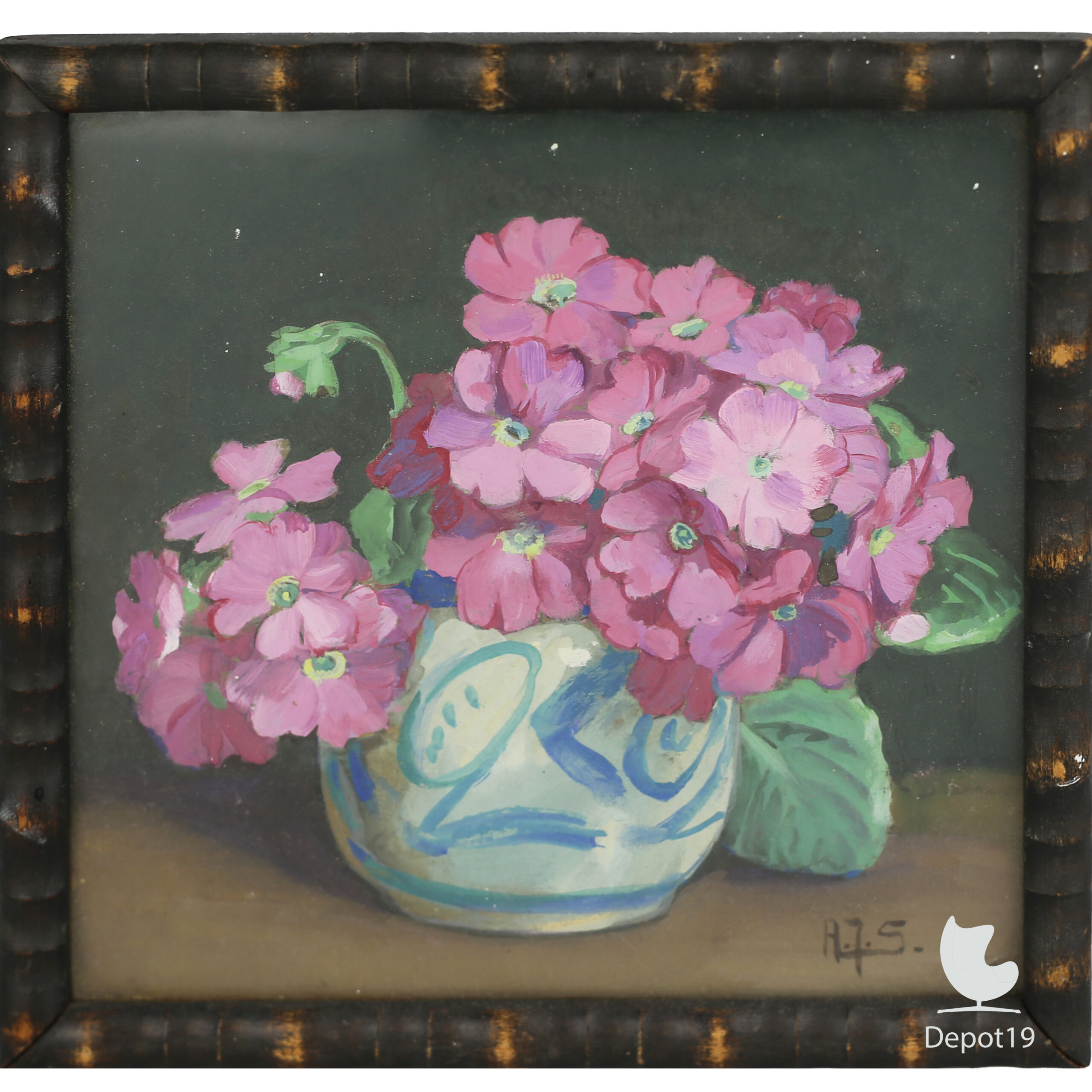 Alberta Johanna Meijer Smetz Primula in Keulse pot ca 1930s - Afbeelding 2