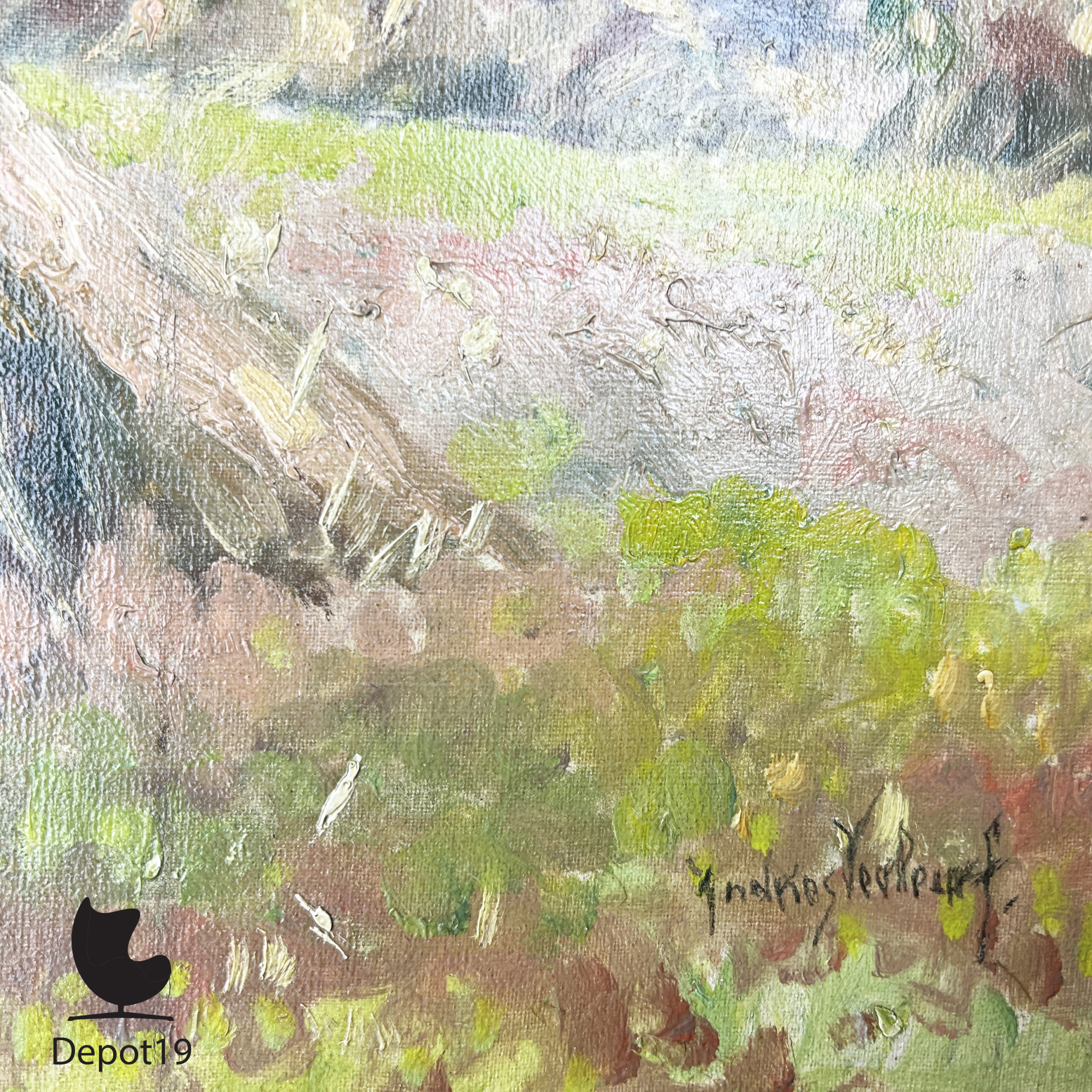 Andries Verleur korenschoven olieverfschilderij