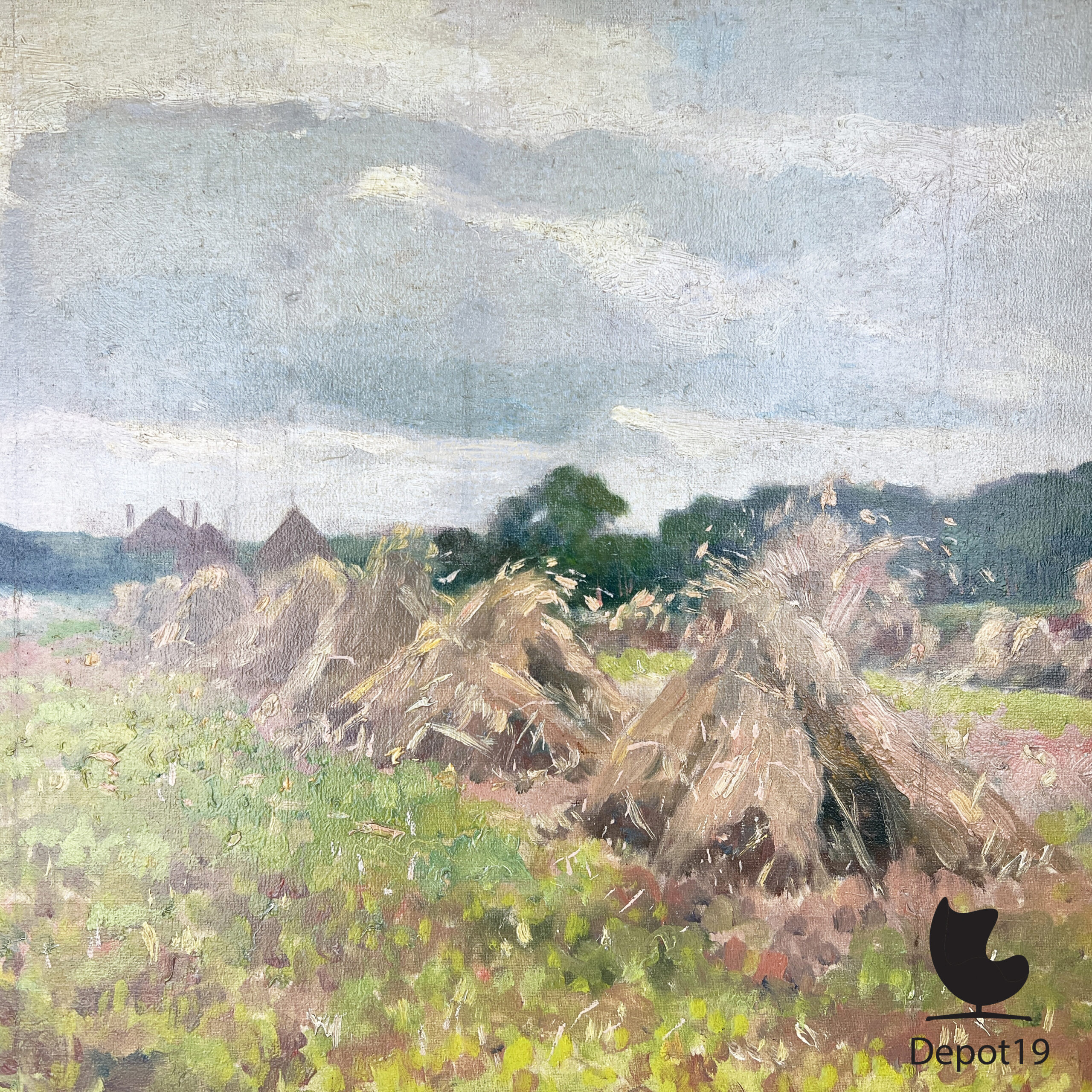 Andries Verleur korenschoven olieverfschilderij