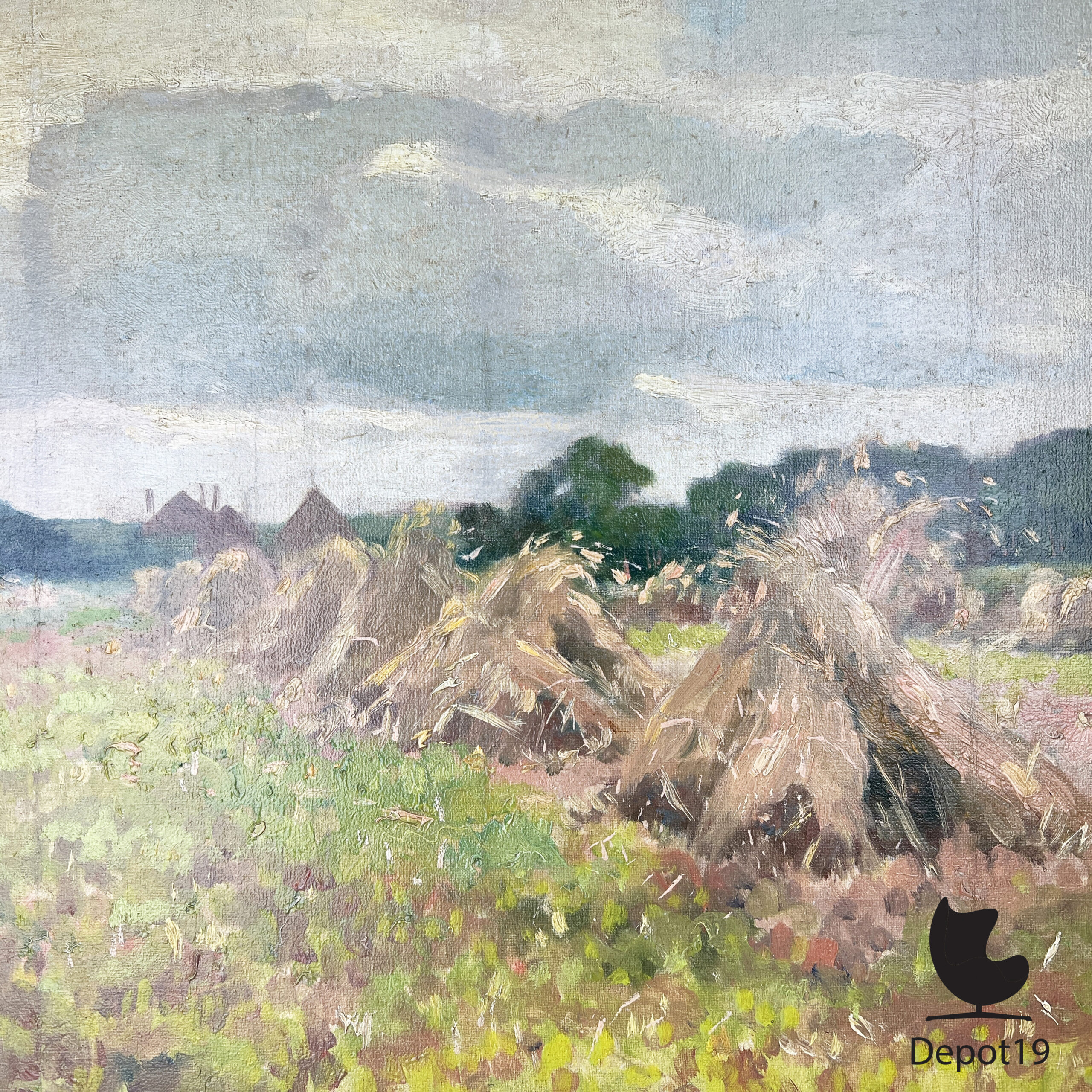 Andries Verleur korenschoven olieverfschilderij