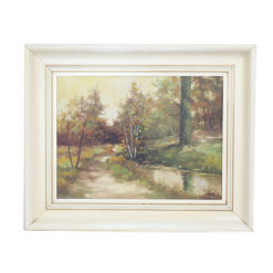 J.F.A. Lansaat Boslandschap Olieverfschilderij Wolfheze bij Oosterbeek