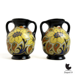 Plateel Gelria Arnhem Vaas Set van twee Natrius vazen 1926-1930