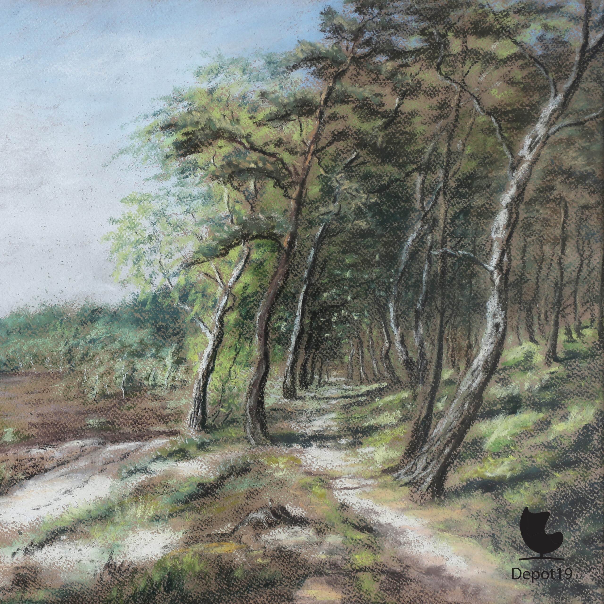 van Balen pasteltekening Rozendaalse Heide 2