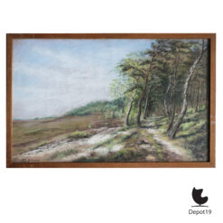 van Balen pasteltekening Rozendaalse Heide overzicht