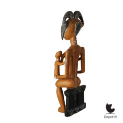 Akan Ghanese houtsculptuur tweeling moederbeeld ca 1960 achter