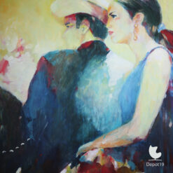 Anita Dommerholt Spaanse ruiter en dame te paard groot doek 120×80 5