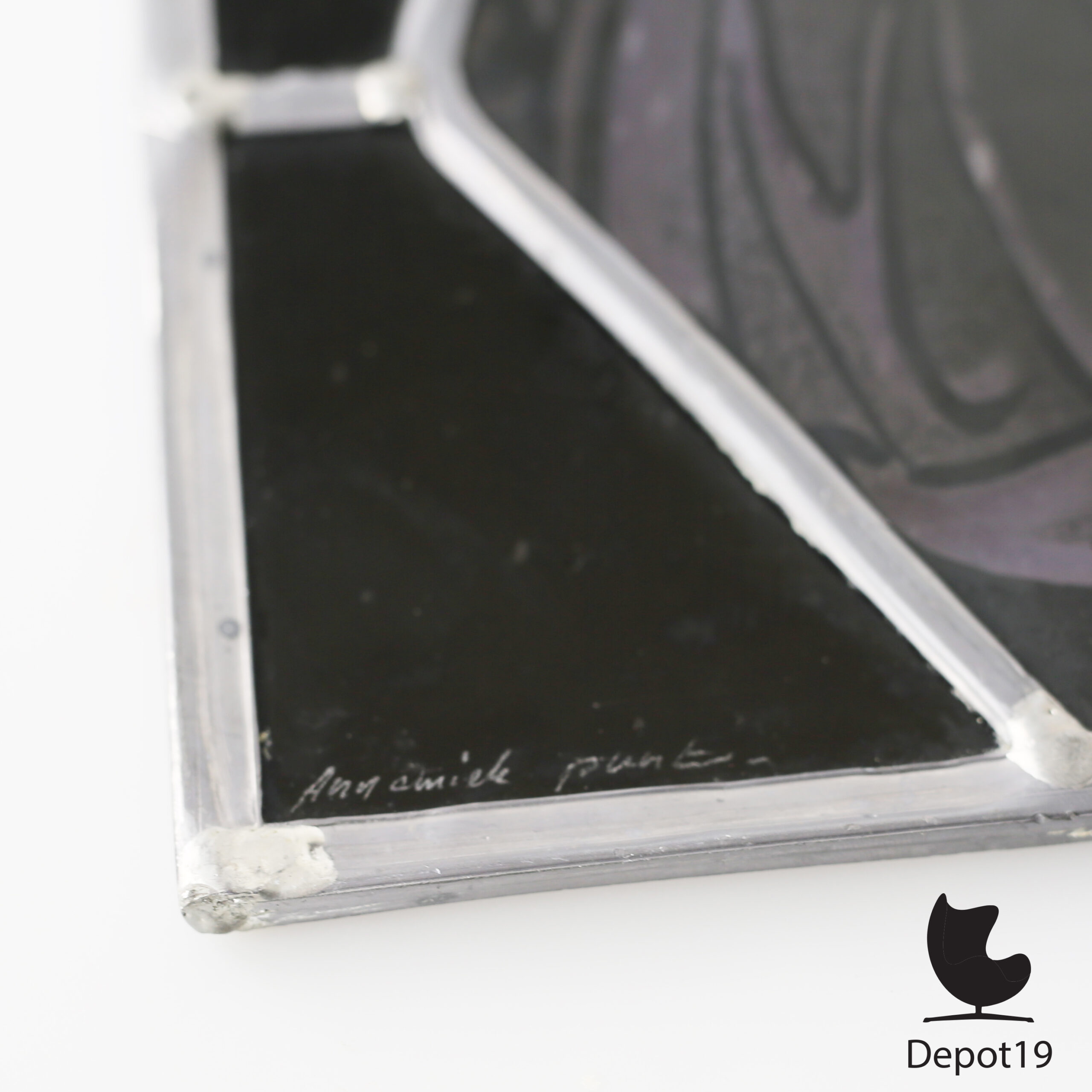 Annemiek Punt gebrandschilderd glas in lood Maria en Kind 1990s signature