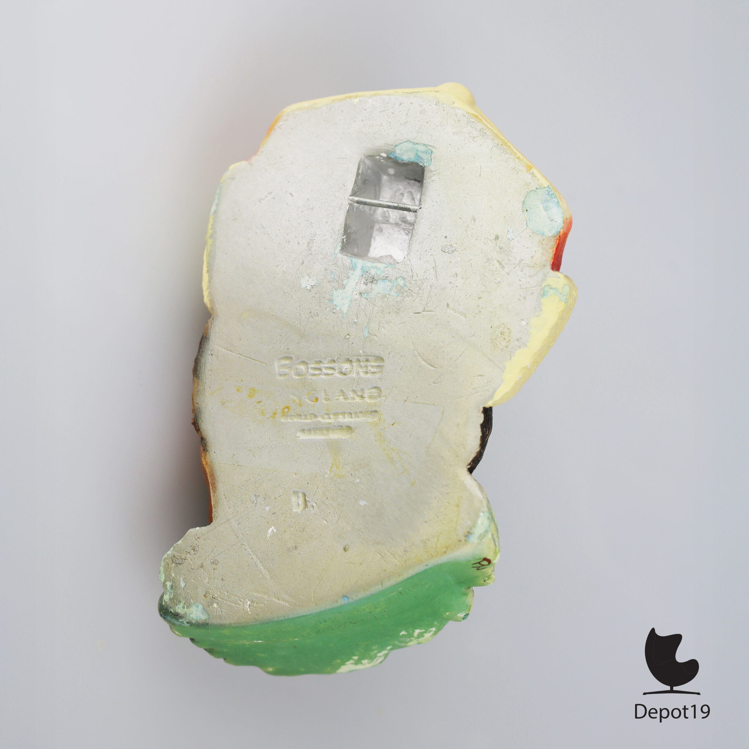 Bossons Himalayan wandkop handbeschilderd karakterhoofd uit gips Engeland 1966