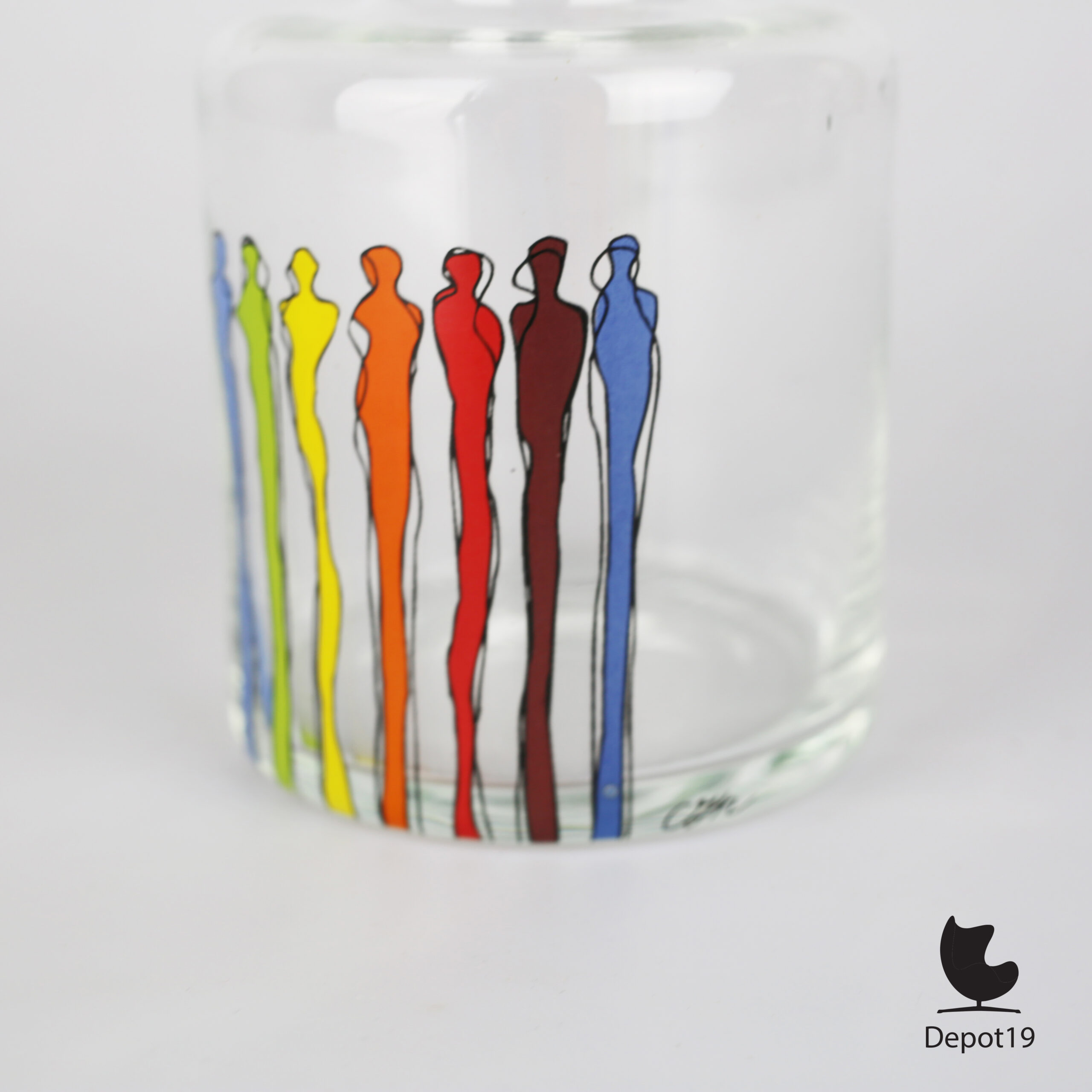 Corry Ammerlaan CAN karaf kleurrijke figuren Artihove ca 2000 detail