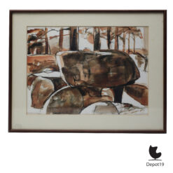 Edwin Douglas aquarel Hunebedden Emmen 1984 5d