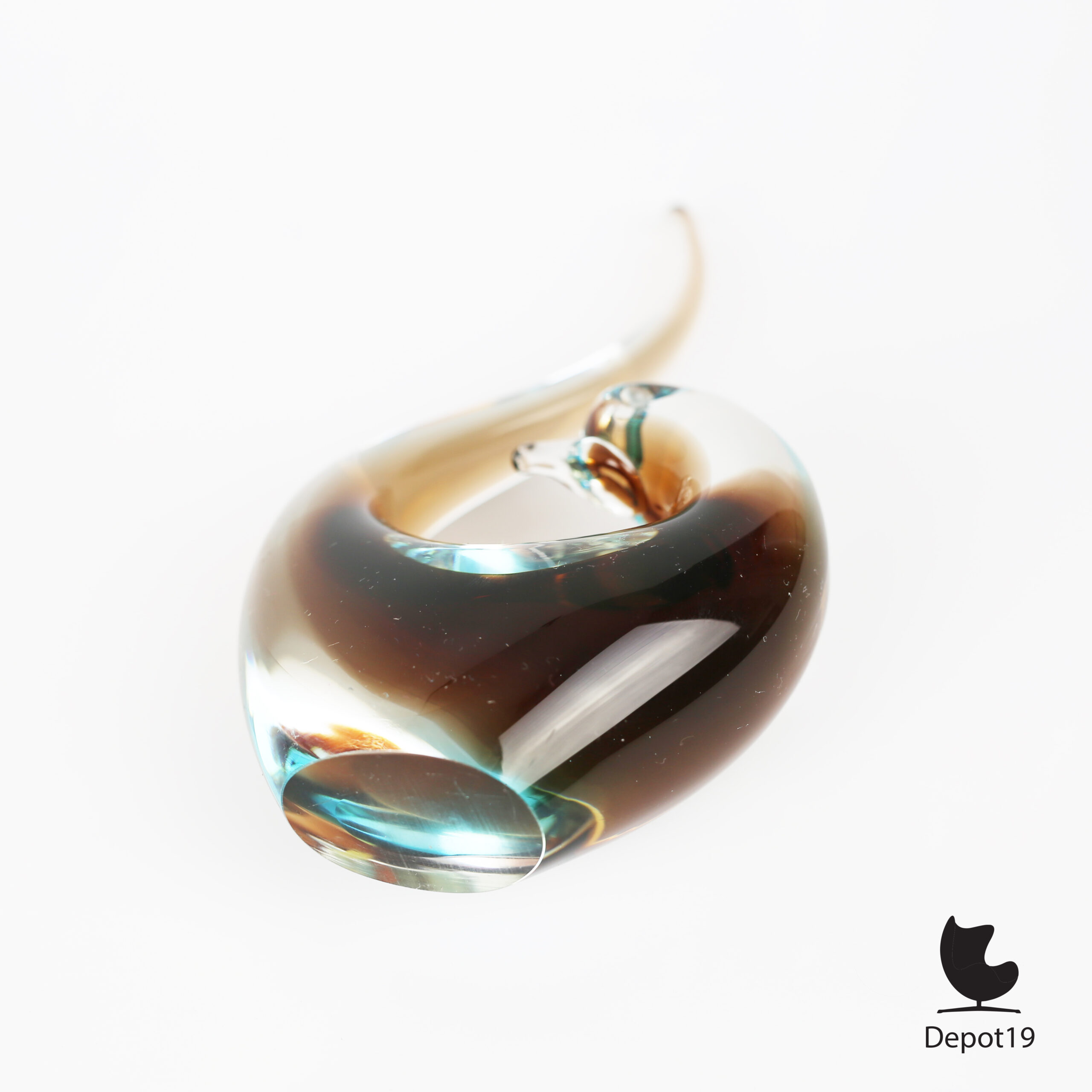 FM Ronneby glazen vogel Zweden handgeblazen studioglas ca 1960 - Afbeelding 3