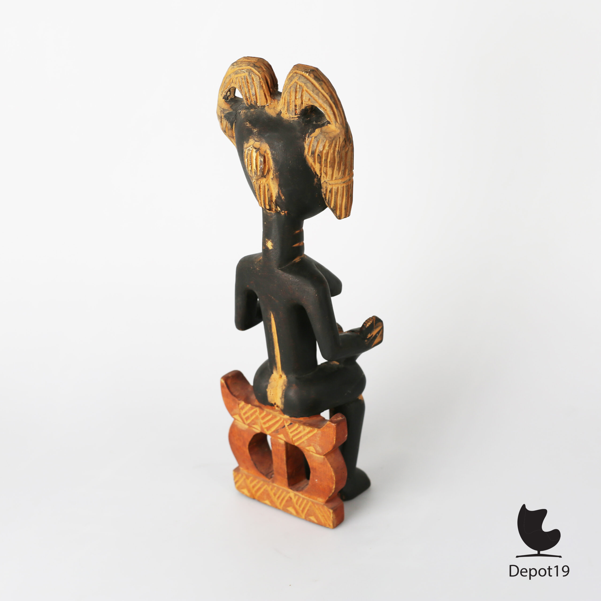 Ghanese houtsculptuur Akan vormgeving vrouw met kind ca1960