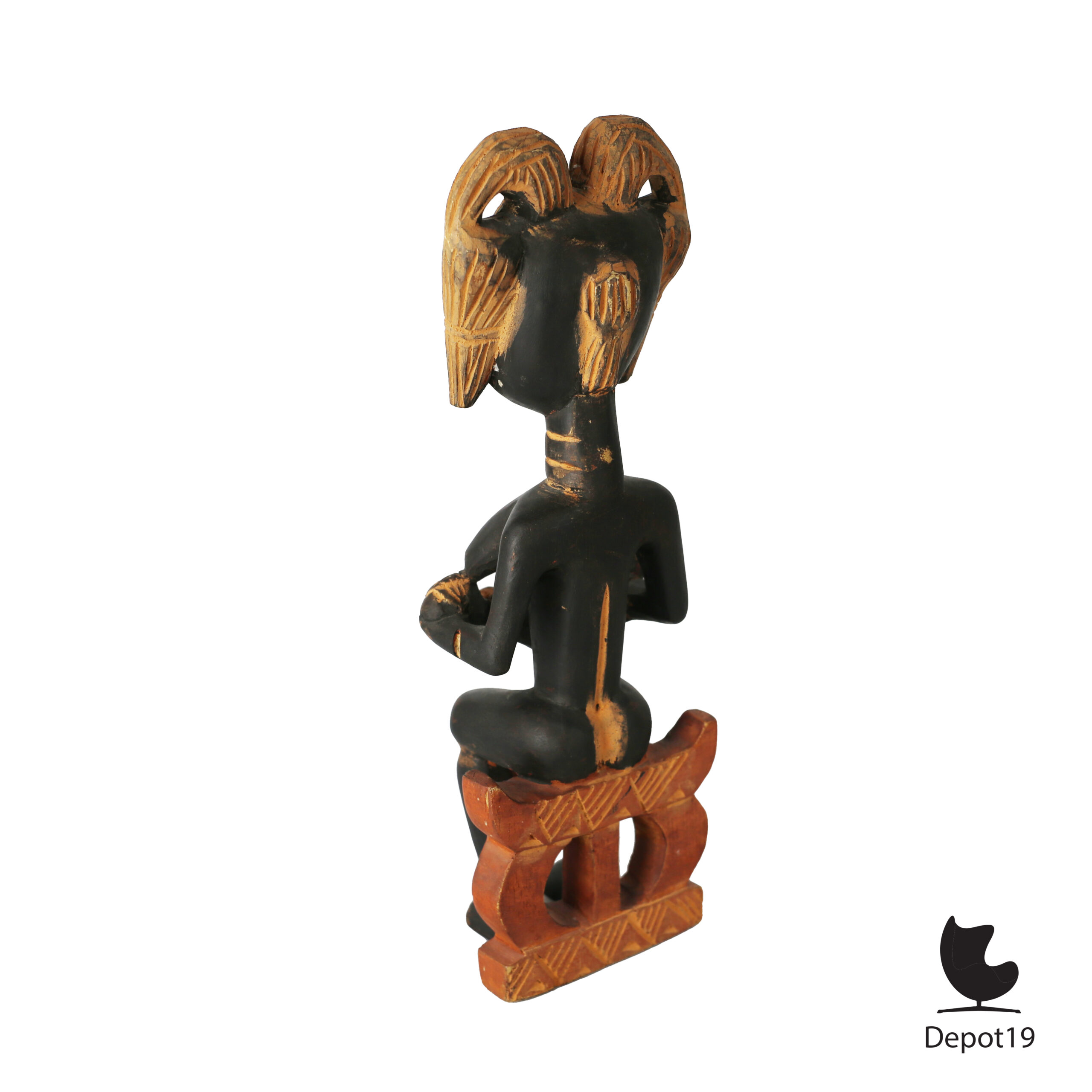 Ghanese houtsculptuur Akan vormgeving vrouw met kind ca1960 3