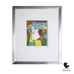 Henk Zweerus Abstract gouache "Meerdere gezichten" 1989 1