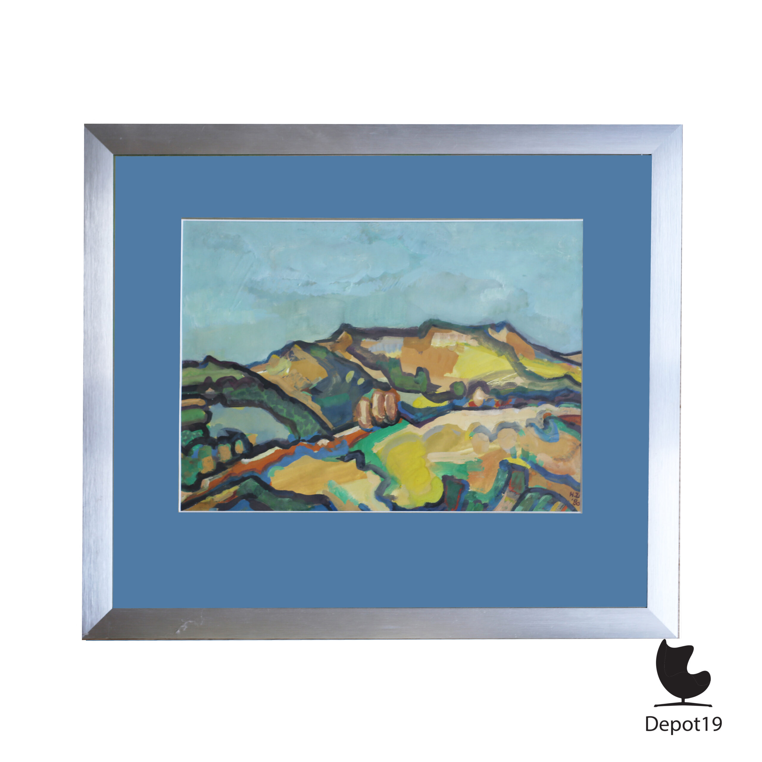 Henk Zweerus Landschap Frankrijk Gouache 1980 1