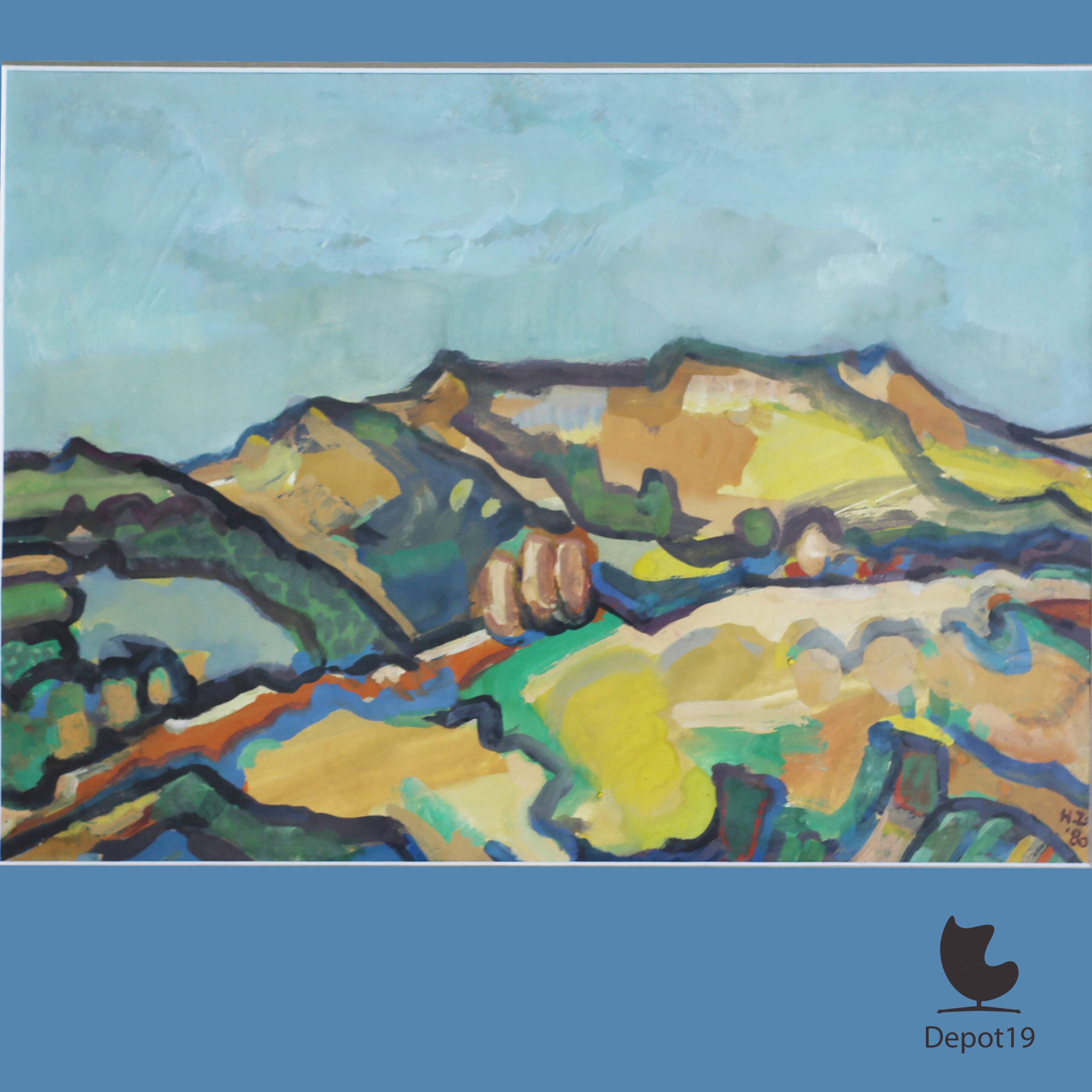 Henk Zweerus Landschap Frankrijk Gouache 1980 2