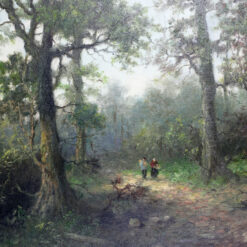 Hermanus Johannes Veger Bospad met twee wandelaars detail 1