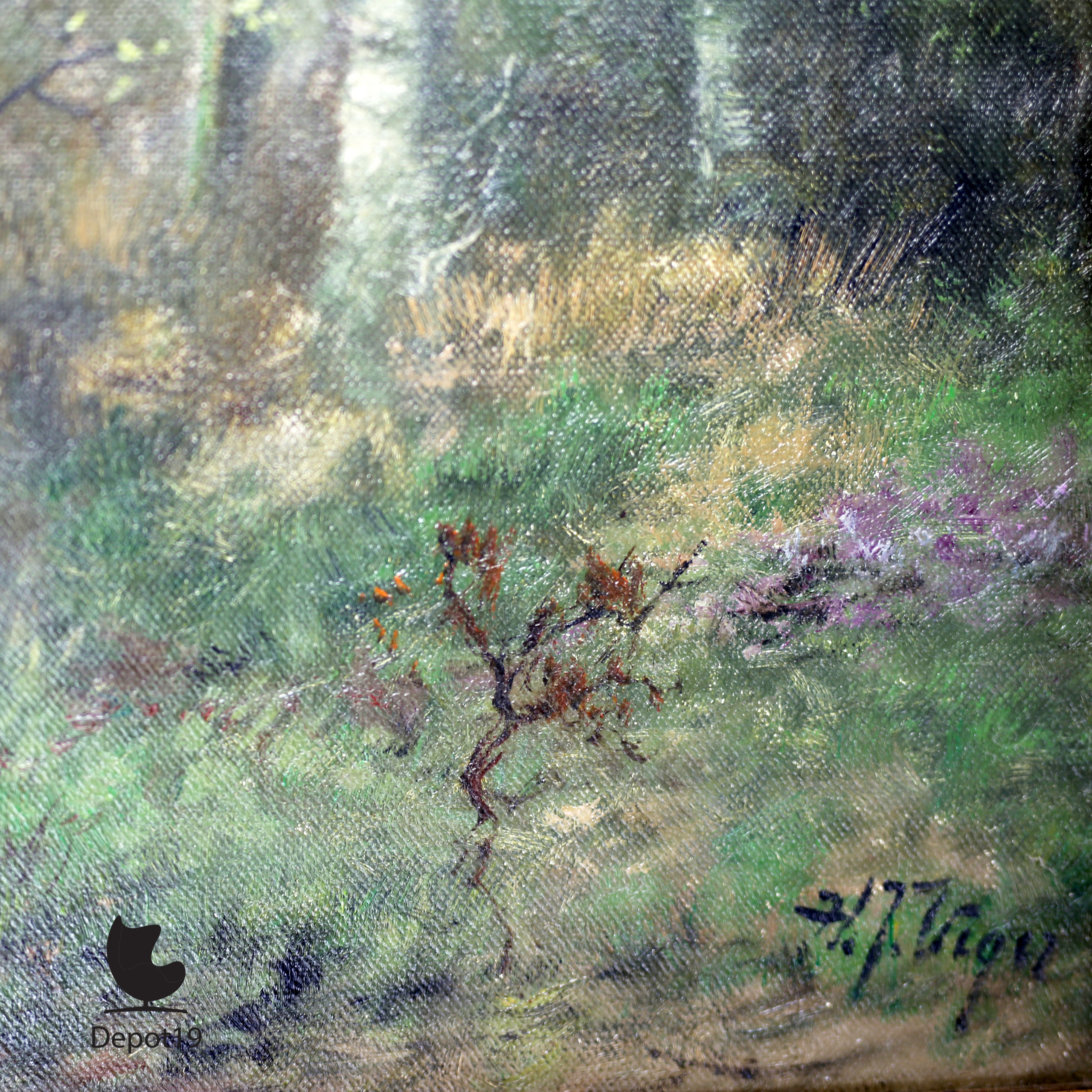 Hermanus Johannes Veger Bospad met twee wandelaars signature