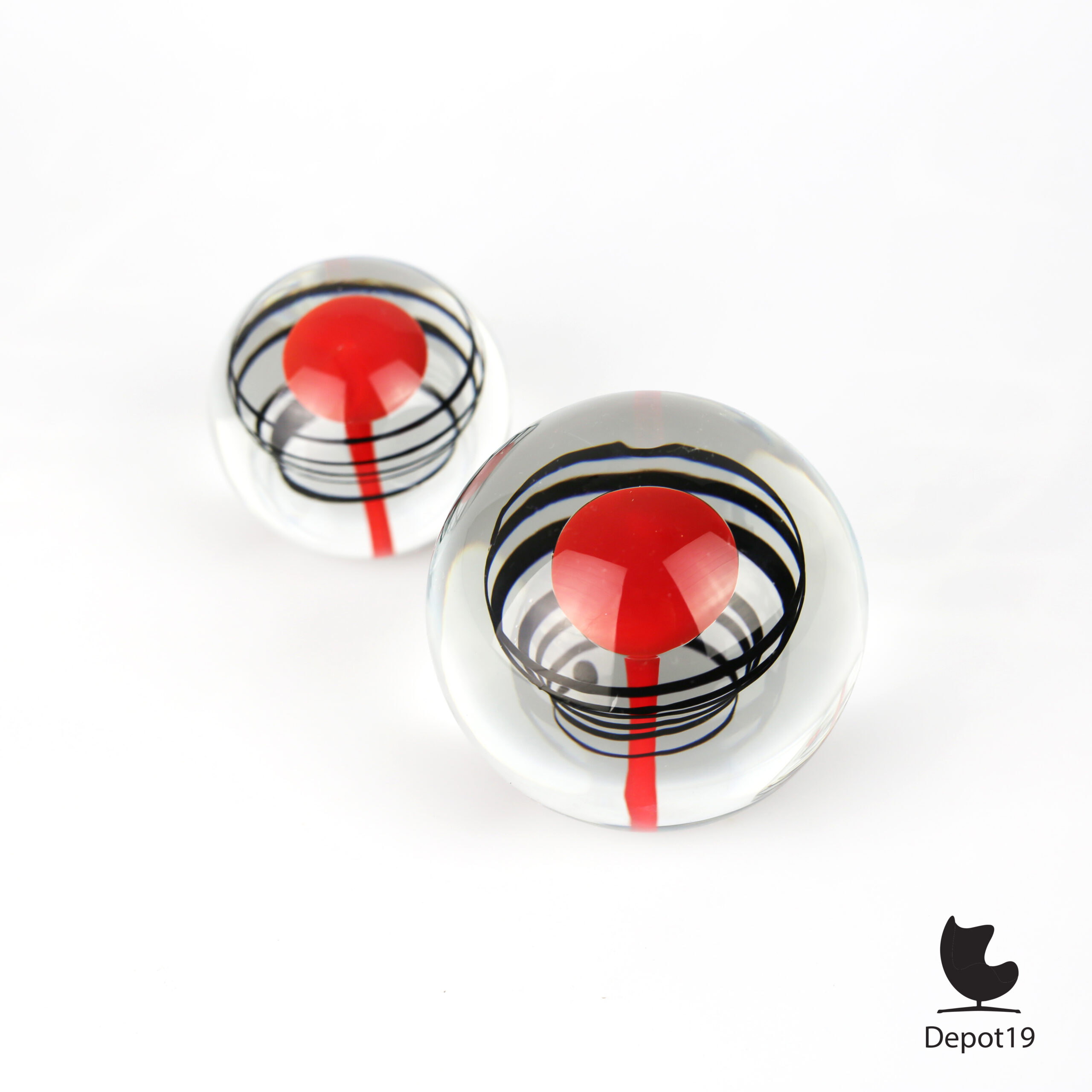 Jaroslav Svoboda Karlov paperweights glas set Tsjechië ca. 1970 - Afbeelding 2