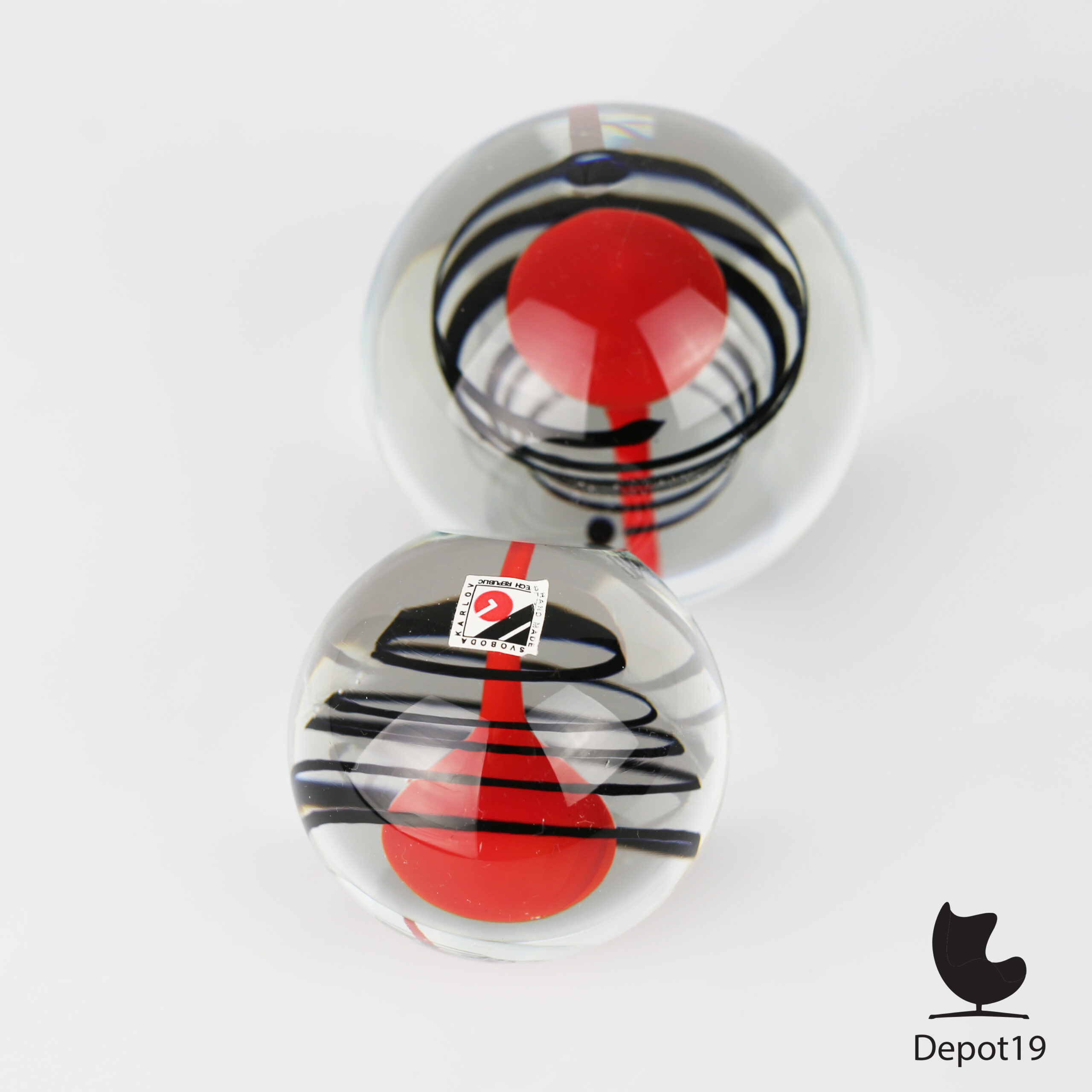 Jaroslav Svoboda Karlov paperweights glas set Tsjechië ca. 1970 - Afbeelding 4