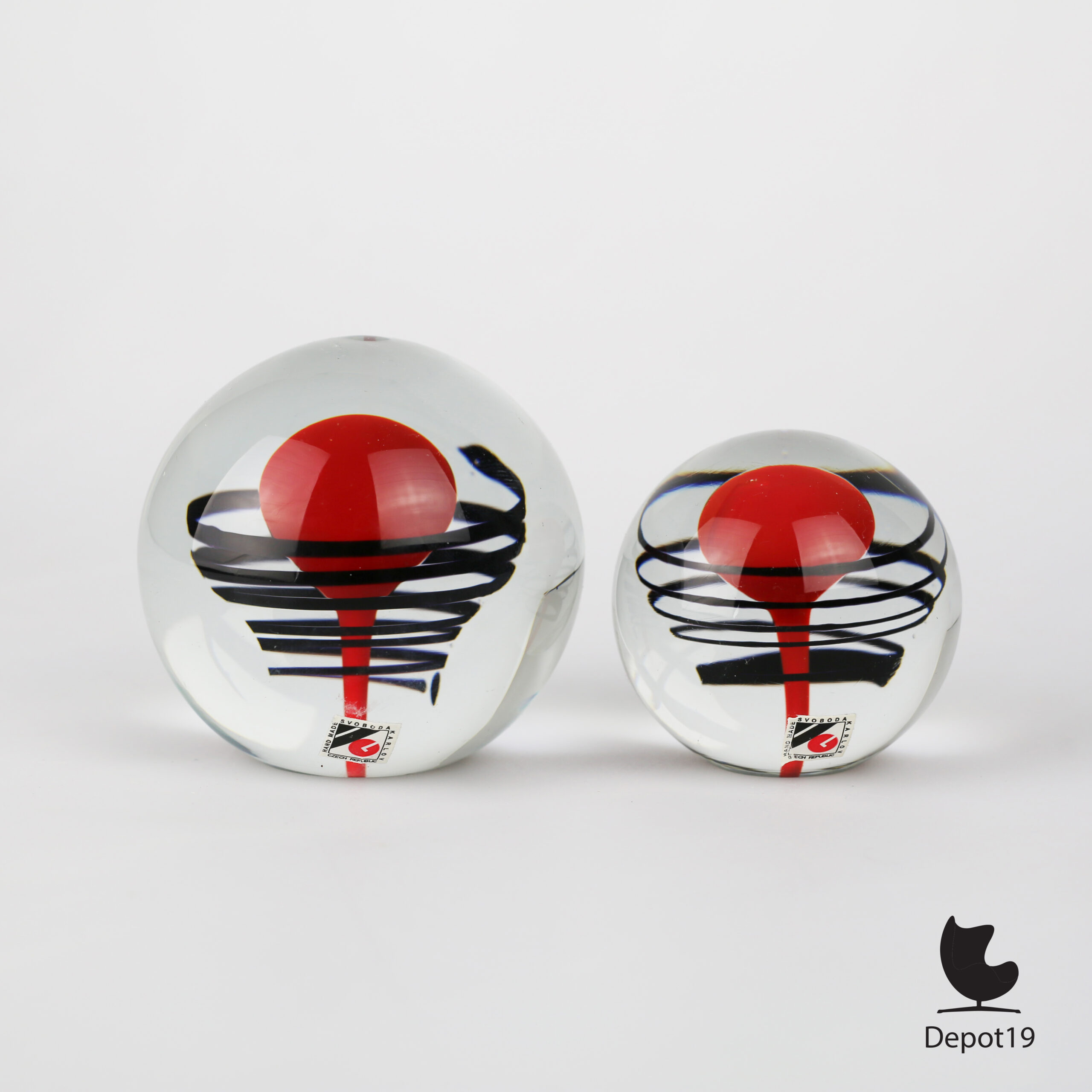 Jaroslav Svoboda Karlov paperweights glas set Tsjechië ca. 1970 - Afbeelding 6