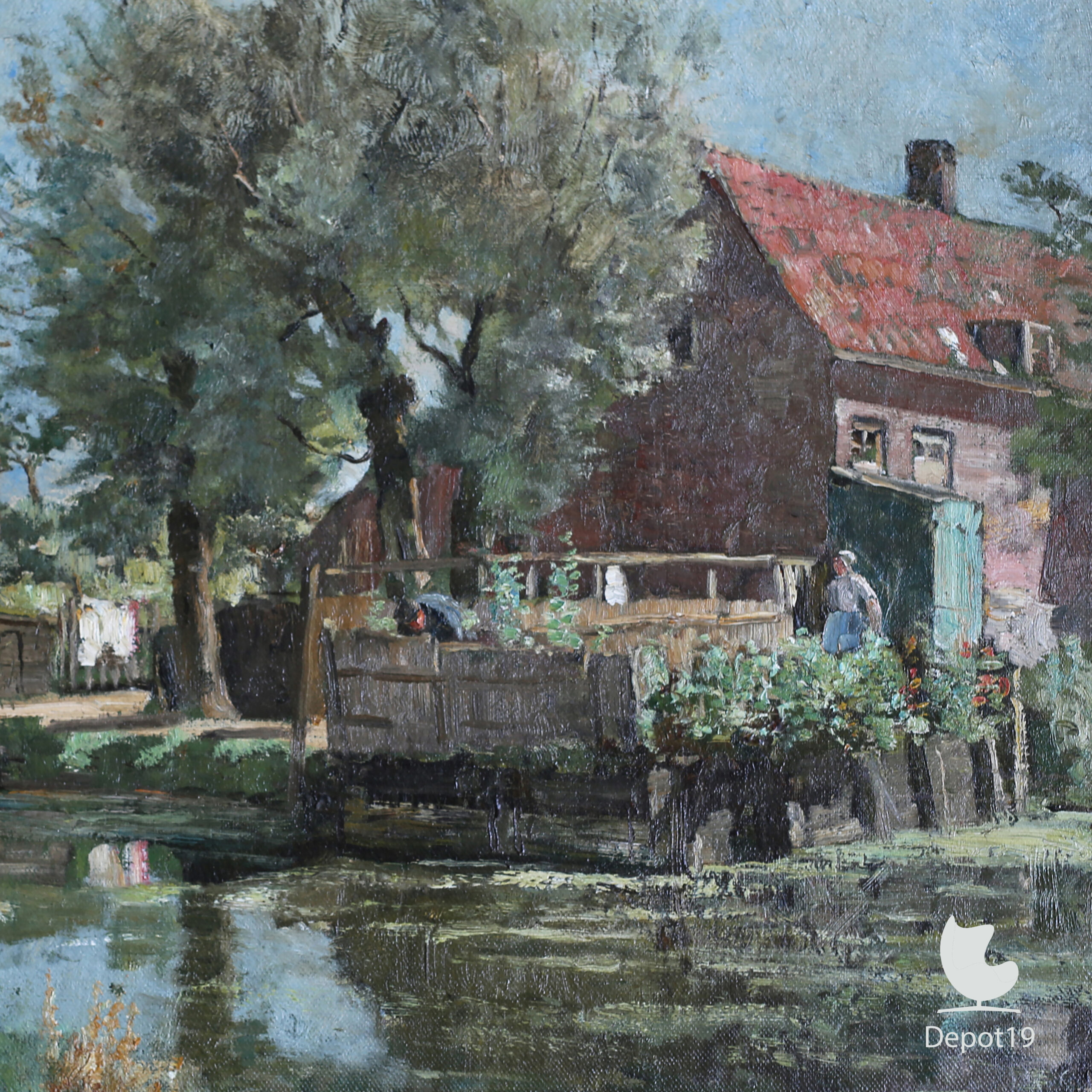 Johan Antonie de Jonge Tuinieren Olieverf 1897 1