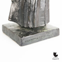 Leonardo Art Moeder kind gesigneerd bronsafwerking gips 1967 signature