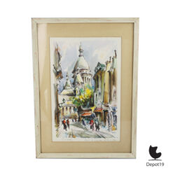 Marius Girard Montmartre kunstdruk Rue Chevalier de la Barre inclusief lijst