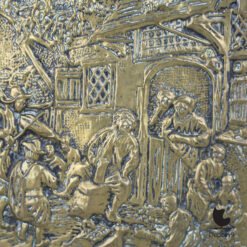 Ostade Koperreliëf De Vioolspeler naar Adriaen van Ostade ca1950 2