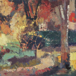 Piet Zwiers Het Bospad olieverf schilderij landschap 1950s 5