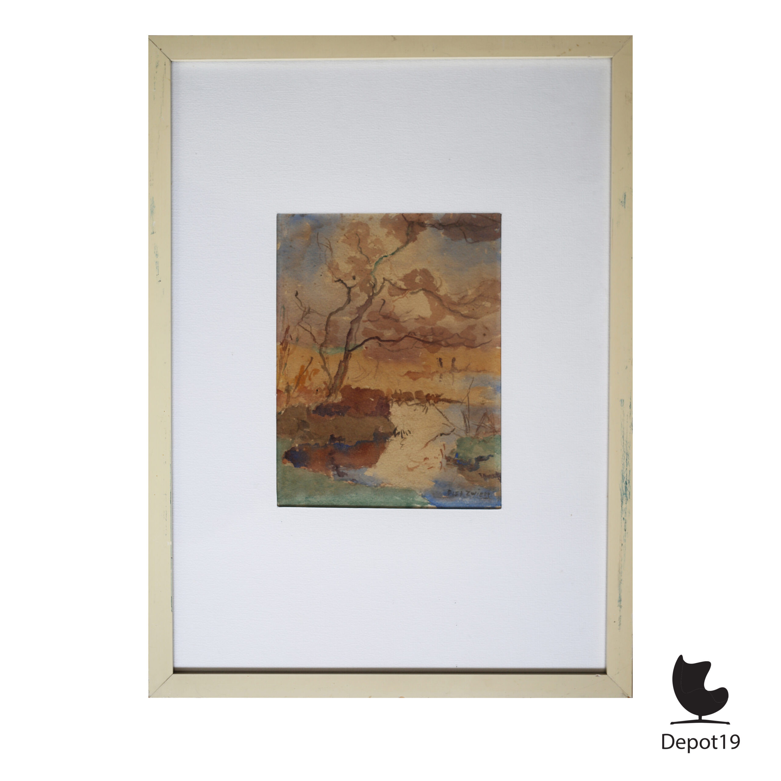 Pieter Roelof Zwiers Belterwiede bij Giethoorn aquarel 1