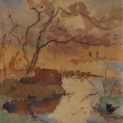 Pieter Roelof Zwiers Belterwiede bij Giethoorn aquarel 3