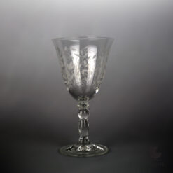 Rogaska Venetiaans gegraveerd kristalglas met bladmotief ca 1980s 5