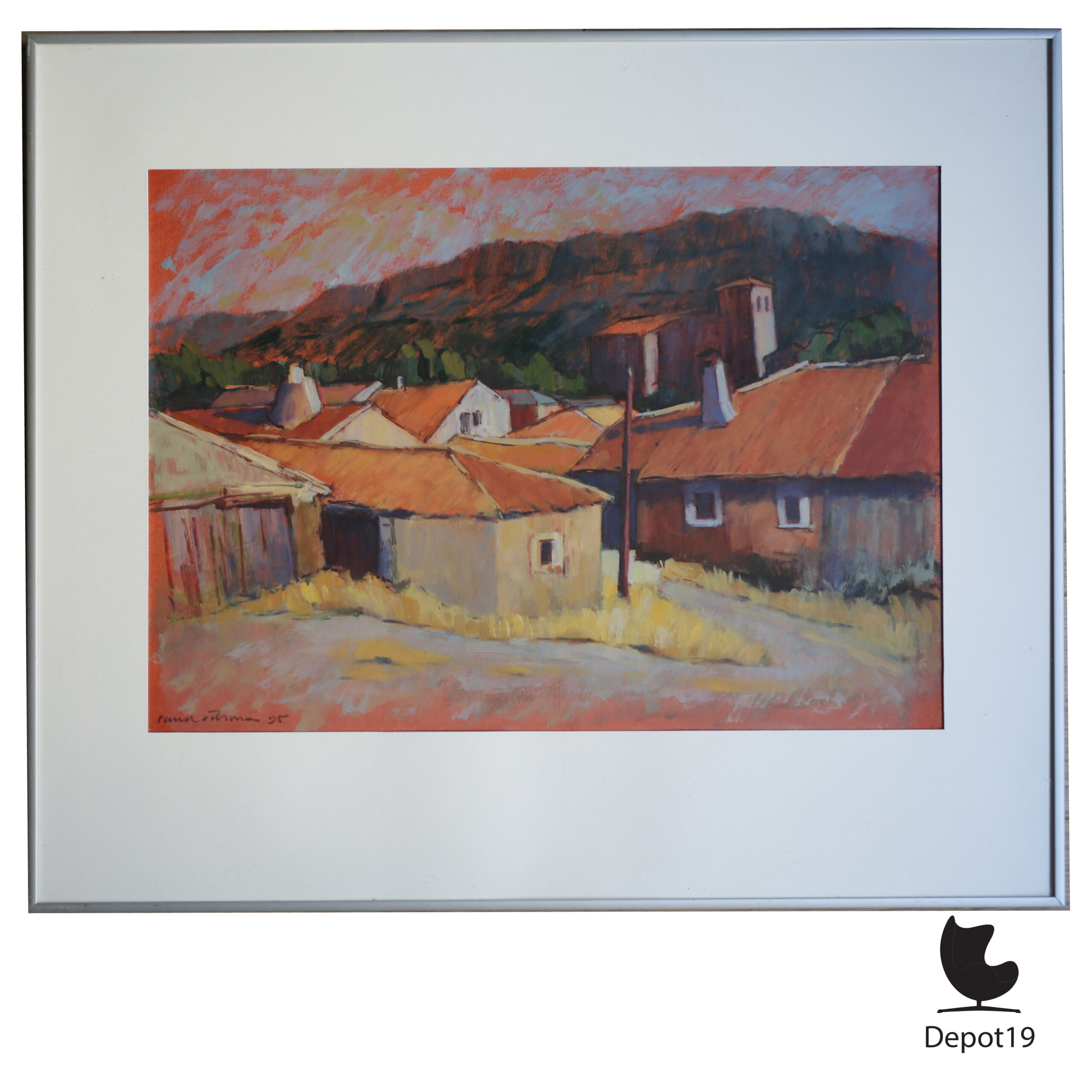 Ruud Ritsma Bergdorpje Provence zuid-Frankrijk Gouache 1995 overzicht