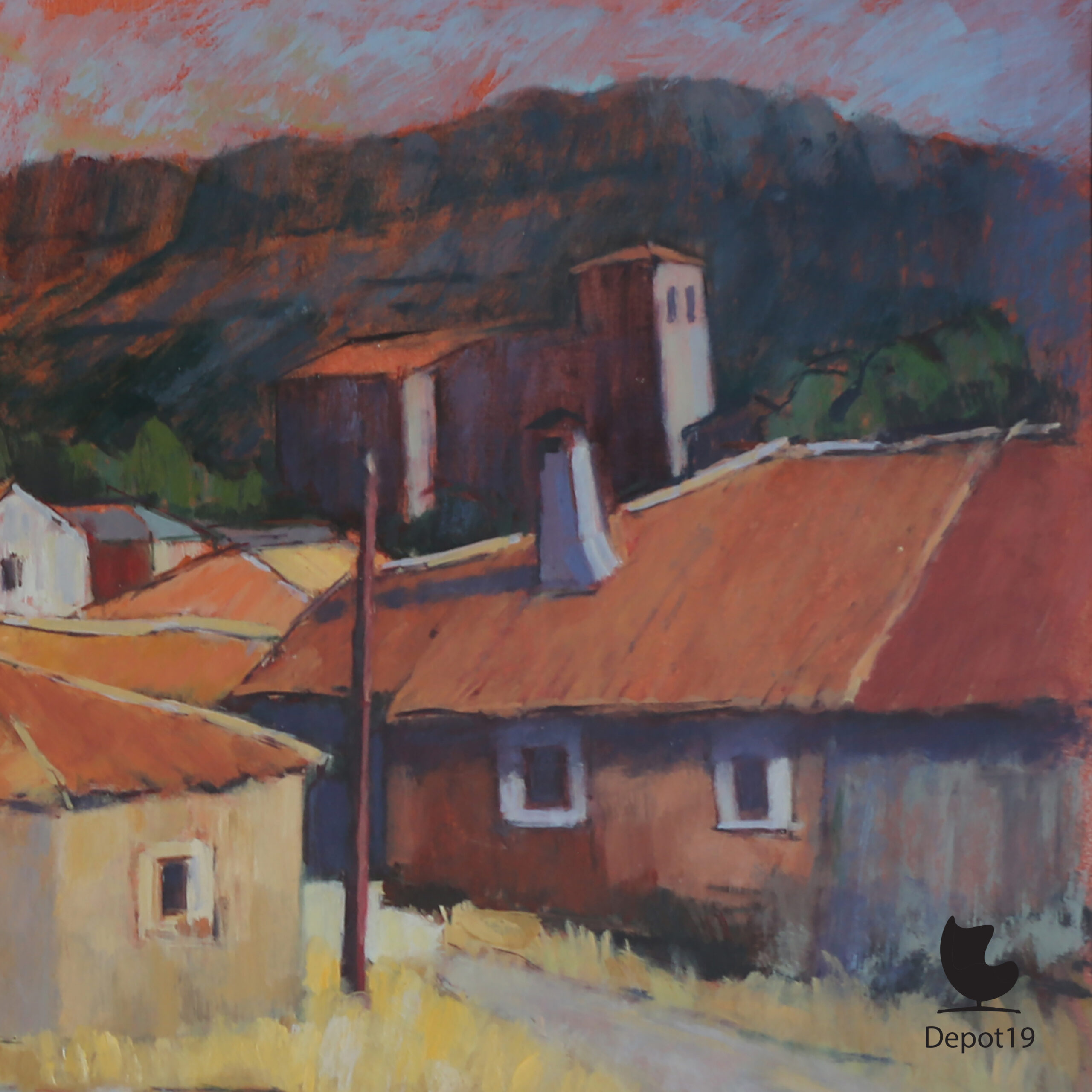Ruud Ritsma Bergdorpje Provence zuid-Frankrijk Gouache 1995 - Afbeelding 4