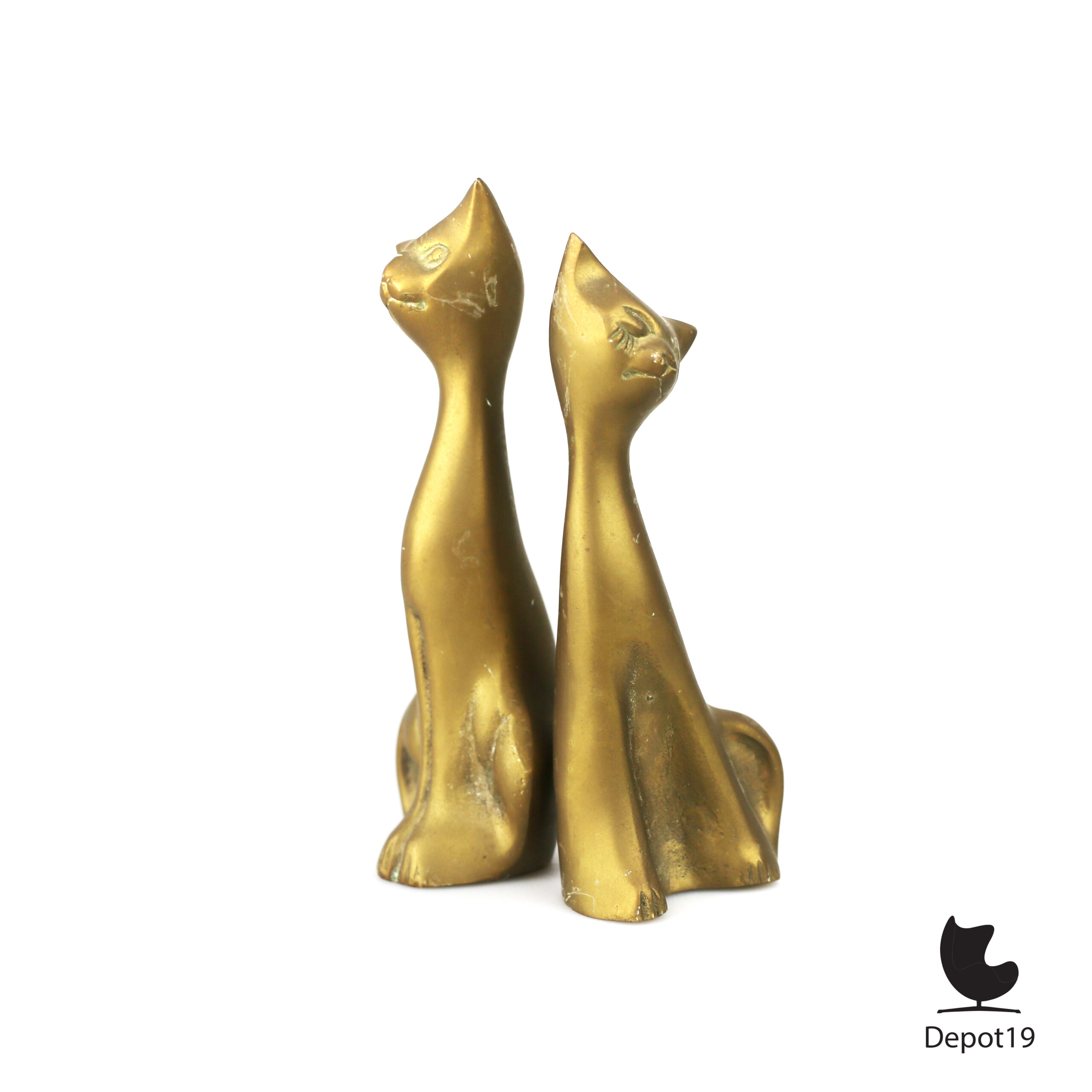 Set messing liefdeskatten sculpturen ca 1970 3