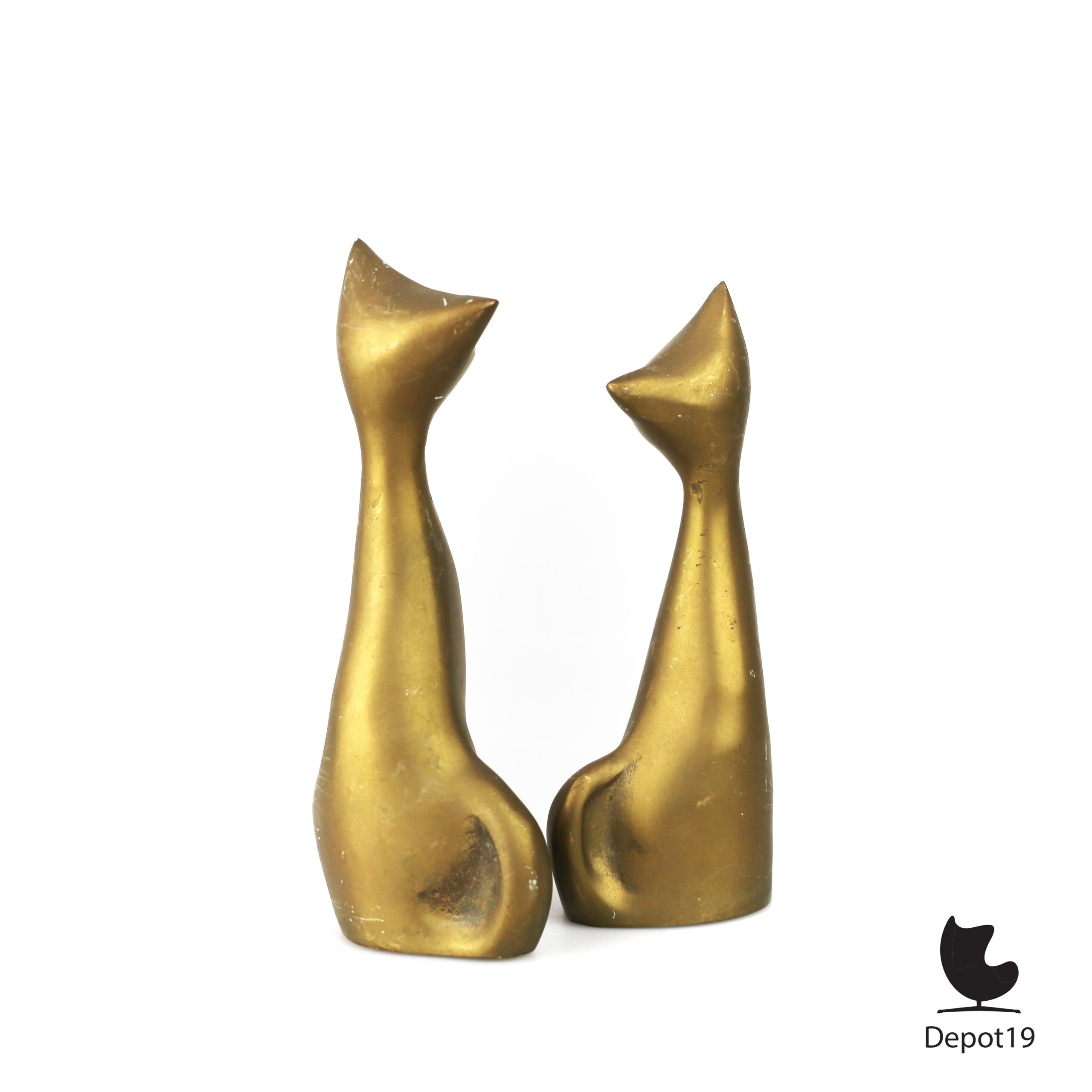 Set messing liefdeskatten sculpturen ca 1970 2