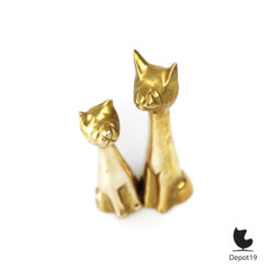 Set messing liefdeskatten sculpturen duo ca 1970 1