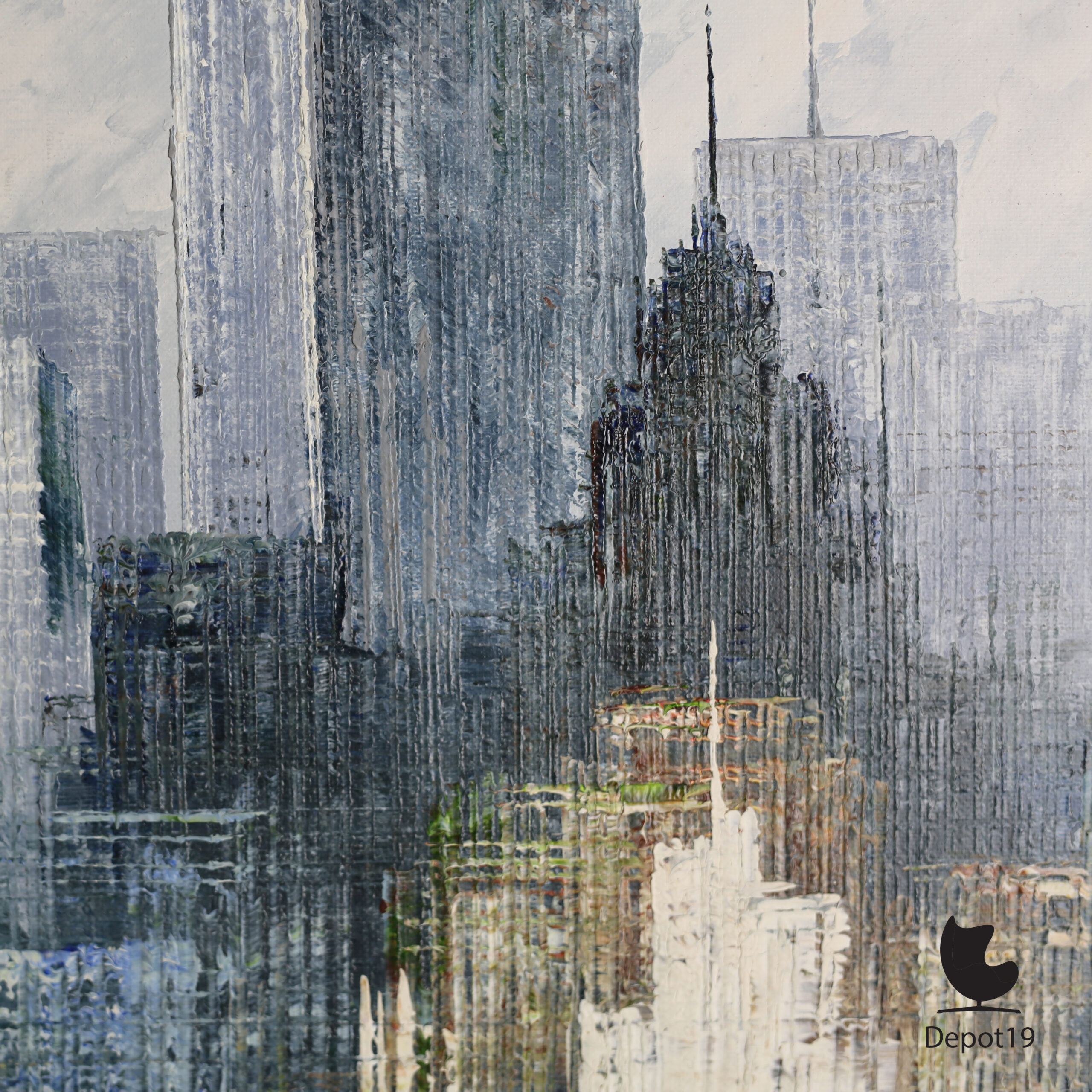 W Bonsall Skyline New York olieverf op doek detail 3