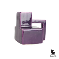 Afina Rijnsburg keramiek blokvaas met oor 1970s 3