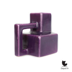 Afina Rijnsburg keramiek blokvaas met oor 1970s 6