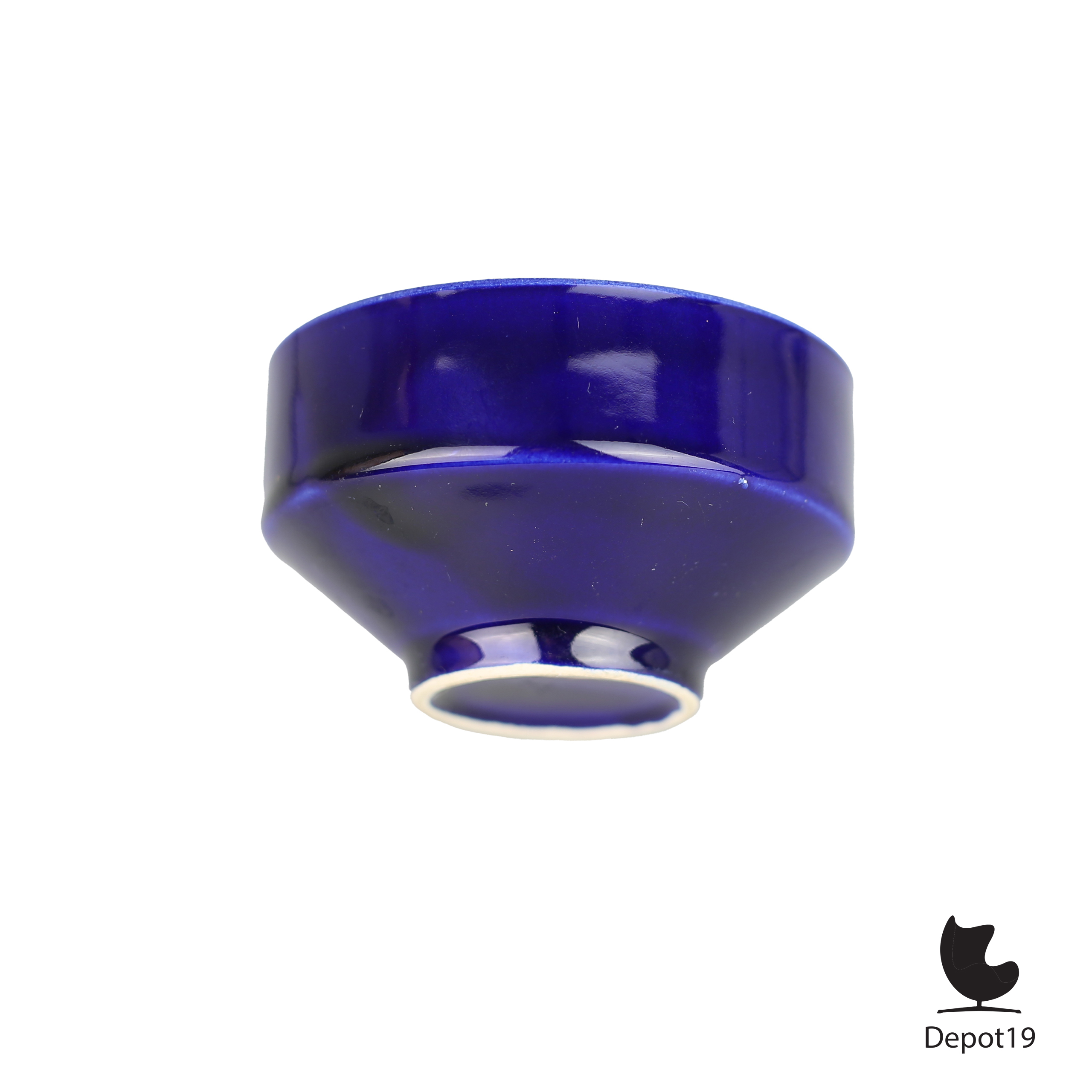 Afina Rijnsburg ronde vaas keramiek blauw 1970s 3