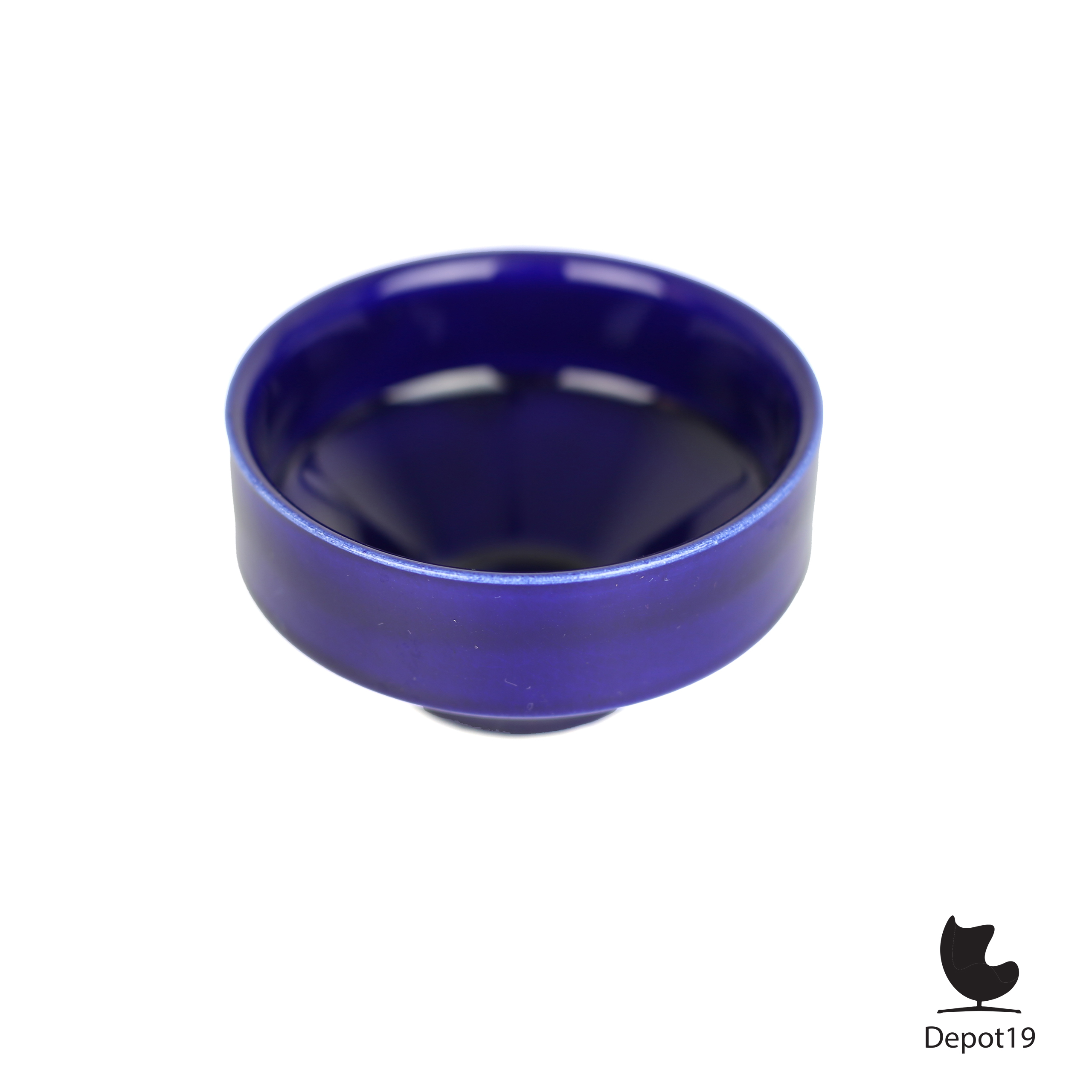 Afina Rijnsburg ronde vaas keramiek blauw 1970s 4