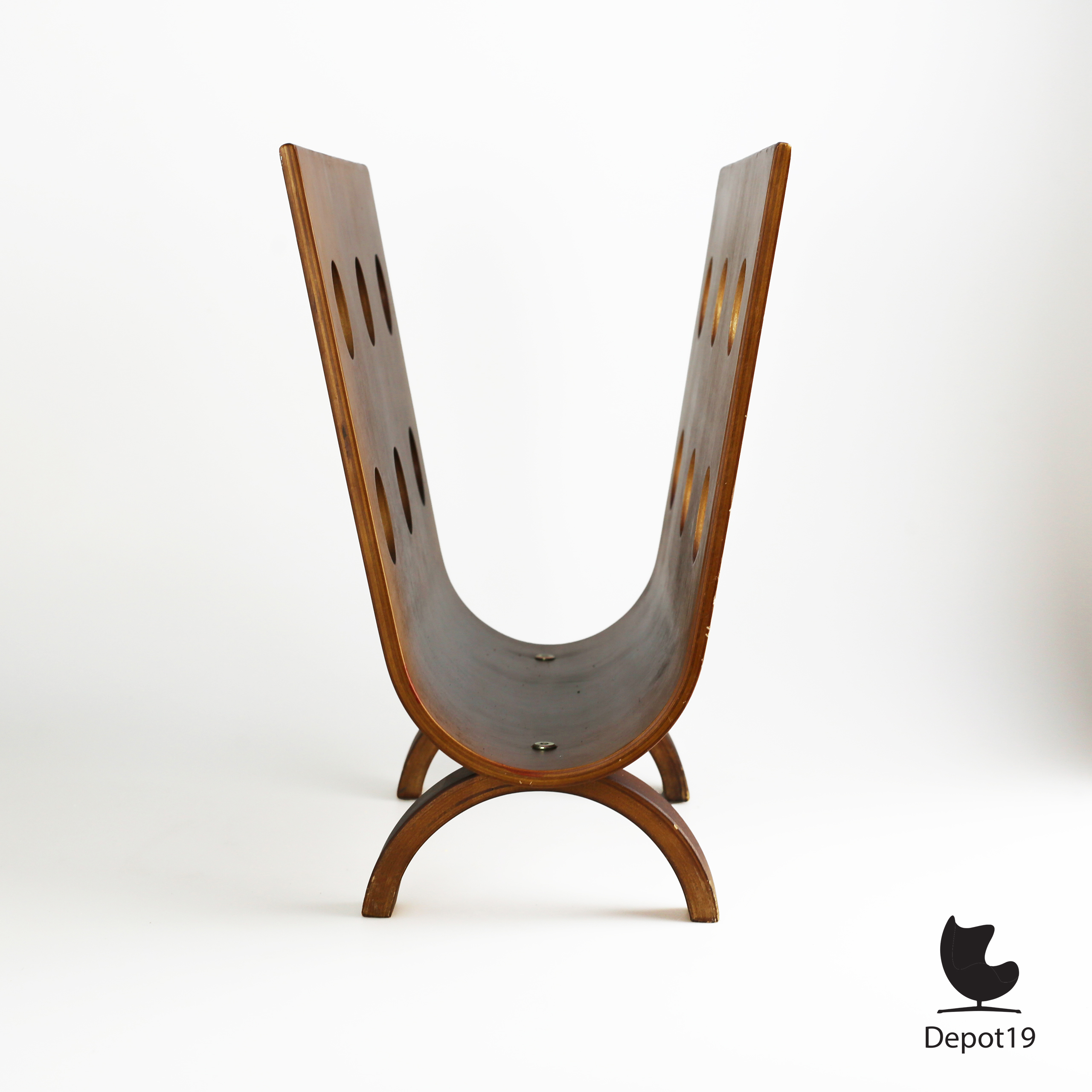 Bentwood tijdschriftenrek Alvar Aalto stijl MCM 3